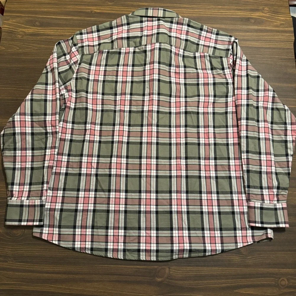 UNTUCKit Button Down Shirt Men's 2XL Long Sleeve Green Pink Plaid Relaxed Fit